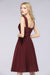 Bridelily Elegant Ruffle Straps Short Burgundy Bridesmaid Dresses Online