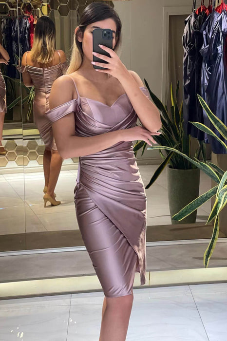 Short Spaghetti-Strap Mermaid Prom Dress with Split