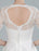 Short Wedding Dresses V Neck 3/4 Length Sleeves A Line Tea Length Traditional Bridal Dresses