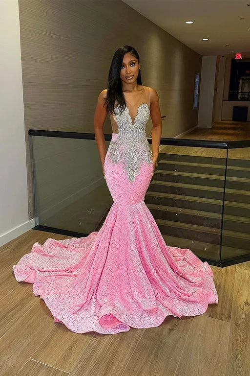 Shoulder Straps Luxurious Tulle Mermaid Prom Dress