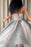 Silver Strapless Short A-Line Prom Dress with Sequins