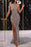 Silvery Sleeveless Long Mermaid Prom Dress with Sequin Split