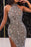 Silvery Sleeveless Long Mermaid Prom Dress with Sequin Split