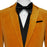 Ashbur Orange Notched Lapel Two Pieces Simple Velvet Prom Suits