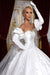 Simple Sweetheart Off-The-Shoulder A-line Appliques Lace Ruched Satin Wedding Dress - wedding dress