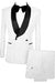 Maurice Simple White Double Breasted Jacquard Wedding Suits With Velvet Lapel