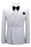 Tyrone Simple White Jacquard Shawl Lapel Double Breasted Wedding Suits