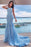 Sky Blue Halter Mermaid Prom Dress