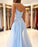 Sky Blue Lace Mermaid Prom Dress