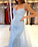 Sky Blue Lace Mermaid Prom Dress