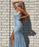 Sky Blue Mermaid Prom Dress with Slit