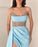 Sky Blue Strapless Beadings Mermaid Prom Dress With Split