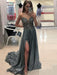 Sleeveless Bateau Sweep/Brush A-line Train Crystal Chiffon Dresses - Prom Dresses