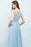 Bridelily Affordable Lace Sleeveless Blue Bridesmaid Dresses With Scoop Cap