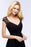 Bridelily Elegant Lace Black V-Neck Sleeveless Bridesmaid Dress with Hollowout Back