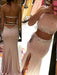 Sleeveless With Beading Sweep/Brush Train Spandex Two Piece Dresses - Prom Dresses