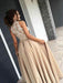 Sleeveless High Neck Sweep/Brush Train With Applique Satin Dresses - Prom Dresses