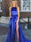 Sleeveless Jewel Sweep/Brush A-line Train With Ruffles Satin Dresses - Prom Dresses