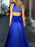 Sleeveless Jewel Sweep/Brush A-line Train With Ruffles Satin Dresses - Prom Dresses