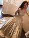 Sleeves Off-the-Shoulder Sweep/Brush Train With Applique Satin Dresses - Prom Dresses