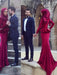 Sleeves Scoop Sweep/Brush Train With Ruffles Velvet Muslim Dresses - Prom Dresses