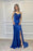 Spaghetti-Strap Beaded Long Mermaid Prom Dress with Split and Ruffles