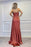 Spaghetti-Strap Beaded Long Mermaid Prom Dress with Split and Ruffles