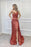 Spaghetti-Strap Beaded Long Mermaid Prom Dress with Split and Ruffles