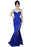 Spaghetti Strap Long Royal Blue Prom Dress With Slit