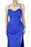 Spaghetti Strap Long Royal Blue Prom Dress With Slit