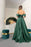 Spaghetti-Strap Off-the-Shoulder A-Line Lace-Up Back Long Evening Dress