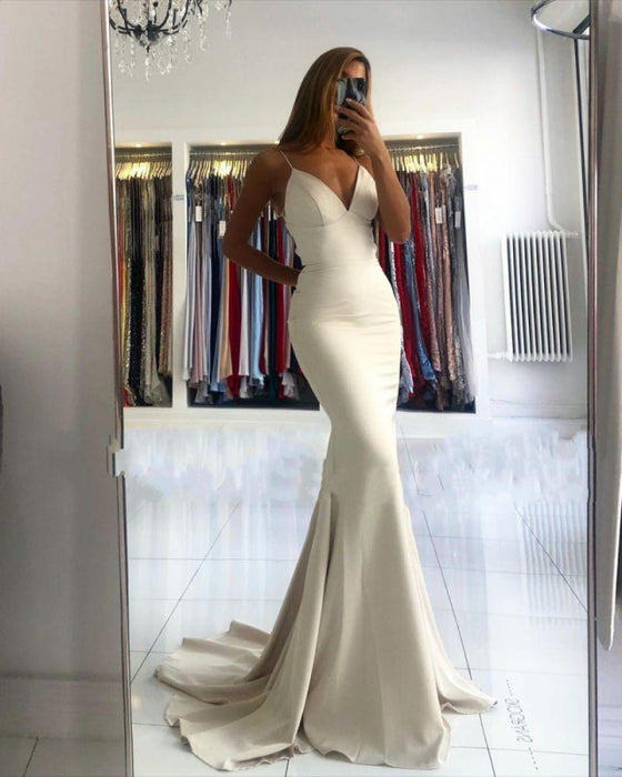 Spaghetti-Straps Mermaid Prom Dress