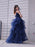 Spaghetti-Straps Prom Dress Split with Ruffles