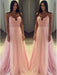 Spaghetti Straps Sweep/Brush Train With Applique Tulle Dresses - Prom Dresses
