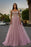 Spaghetti-Straps Tulle A-Line Long Prom Dress with Sequins, Beads