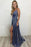 Spaghetti-Straps V-Neck Slit Prom Dress