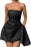 Sparkle Strapless Mini Party Dress Backless Satin Jacquard Homecoming Dress - Prom Dresses