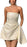 Sparkle Strapless Mini Party Dress Backless Satin Jacquard Homecoming Dress - Prom Dresses