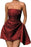 Sparkle Strapless Mini Party Dress Backless Satin Jacquard Homecoming Dress - Prom Dresses