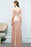 Bridelily Shiny Sequined Scoop Sleeveless Champagne Bridesmaid Dress Online