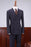 Cyril Special Navy Blue Striped Peaked Lapel Double Breasted Business Suits