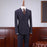 Cyril Special Navy Blue Striped Peaked Lapel Double Breasted Business Suits