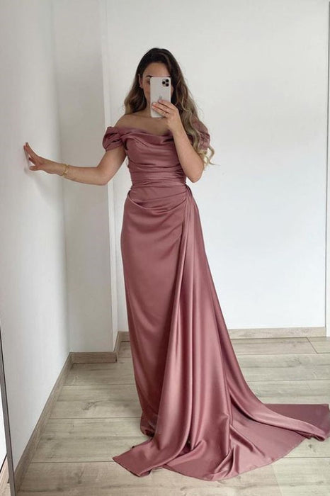 Strapless Off-The-Shoulder Mermaid Prom Dress with Ruffles