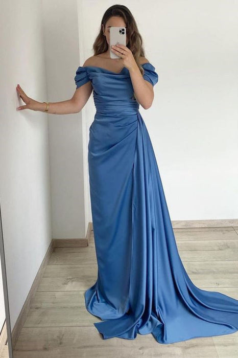 Strapless Off-The-Shoulder Mermaid Prom Dress with Ruffles