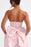 Strapless Ruched Satin SHort Party Dress Backless Jacquard Homecoming Dress with Bow - Prom Dresses