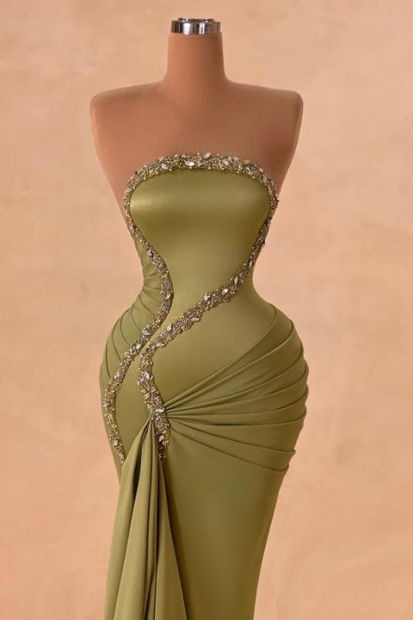 Strapless sleeveless Empire Beading Mermaid Prom Dress