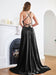 Stunning Spaghetti Straps Satin Floor Length Dress with Side Slit-koscy