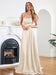 Stunning Spaghetti Straps Satin Floor Length Dress with Side Slit-koscy