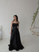 Stunning A-Line Square Neck Spaghetti Straps Satin Prom Dresses with Slit - Prom Dresses
