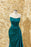 Stunning Emerald Green Strapless Mermaid Prom Gown with Elegant Pleats and Ruffles